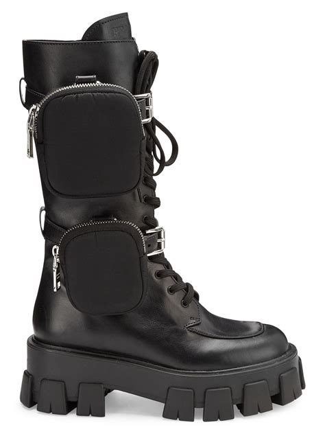 prada sneaker boot|Prada genuine leather boots.